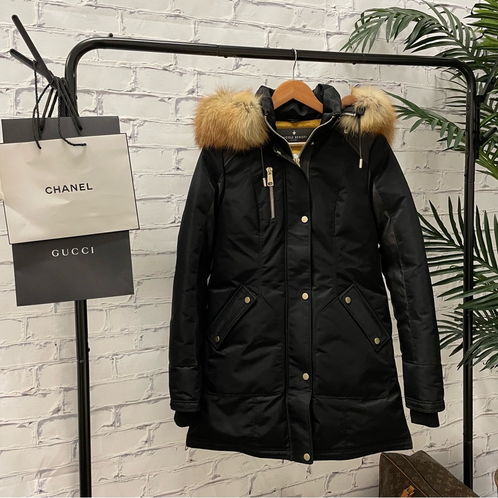 XS Nicole Benisti Chelsea Fur-Lined Hooded Down Jacket (too smalll -reposhed)